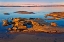 Picture of CANADA-ONTARIO-ROSSPORT. ROCKY SHORELINE OF LAKE SUPERIOR AT SUNRISE.