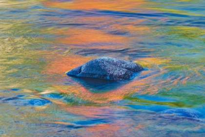 Picture of CANADA-QUEBEC-PARC NATIONAL DU FJORD-DU-SAGUENAY. ROCK AND REFLECTIONS IN SAGUENAY RIVER.