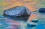 Picture of CANADA-QUEBEC-PARC NATIONAL DU FJORD-DU-SAGUENAY. ROCK AND REFLECTIONS IN SAGUENAY RIVER.