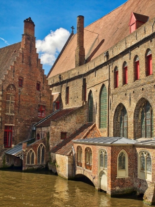 Picture of BELGIUM-BRUGES. OLD SAINT JOHNS HOSPITAL AND ALSO HANS MEMLING MUSEUM-ALONG THE RIVER DIJVER.