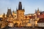 Picture of ARCH OF LESSER TOWN BRIDGE TOWER ON CHARLES BRIDGE WITH ST. NICHOLAS CHURCH IN PRAGUE.