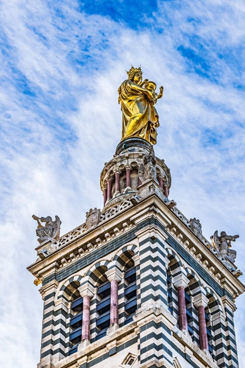 Picture of MARY AND JESUS STATUE-NOTRE DAME DE LA GARDE CATHOLIC CHURCH-MARSEILLE-FRANCE.