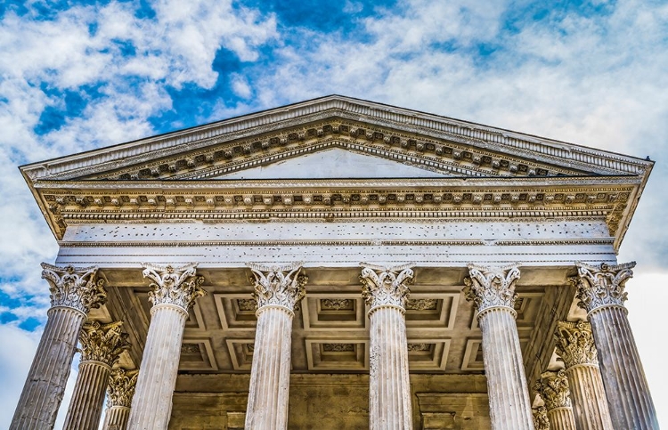 Picture of MAISON CARREE PLAZA-NIMES-GARD-FRANCE. OLDEST ROMAN TEMPLE IN EUROPE CREATED IN 7 AD.