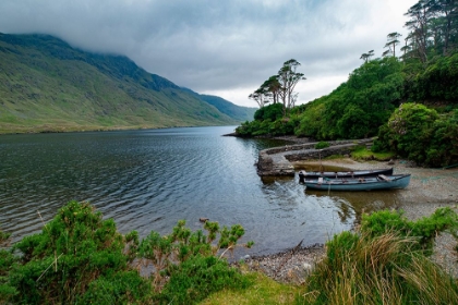 Picture of BOATS WAIT FOR PASSENGERS AT DOO LOUGH-PART OF A NATIONAL PARK IN COUNTY MAYO-IRELAND.