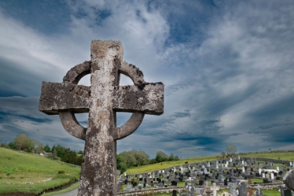 Picture of CELTIC CROSS IS PART OF A CEMETERY AT BURRISHOOLE ABBEY-COUNTY MAYO-IRELAND.