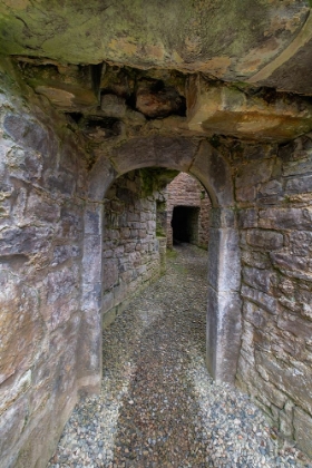 Picture of SECRETIVE PASSAGEWAYS-WIND ALL THROUGH MASSIVE MOYNE ABBEY-COUNTY MAYO-IRELAND.