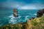 Picture of DUN BRISTE SEA STACK RESISTS THE ONSLAUGHT OF THE STORMY ATLANTIC OCEAN-COUNTY MAYO-IRELAND.