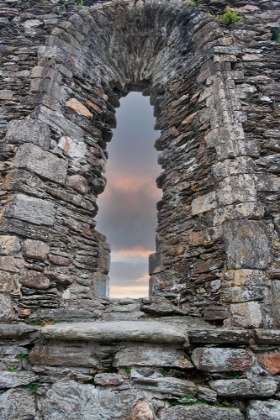 Picture of CHURCH WINDOW IS THE CENTERPIECE OF THE CHURCH AT GLENDALOUGH-IRELAND.