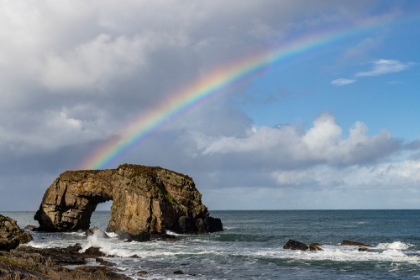 Picture of RAINBOW OVER THE GREAT POLLET SEA ARCH IN COUNTY DONEGAL-IRELAND