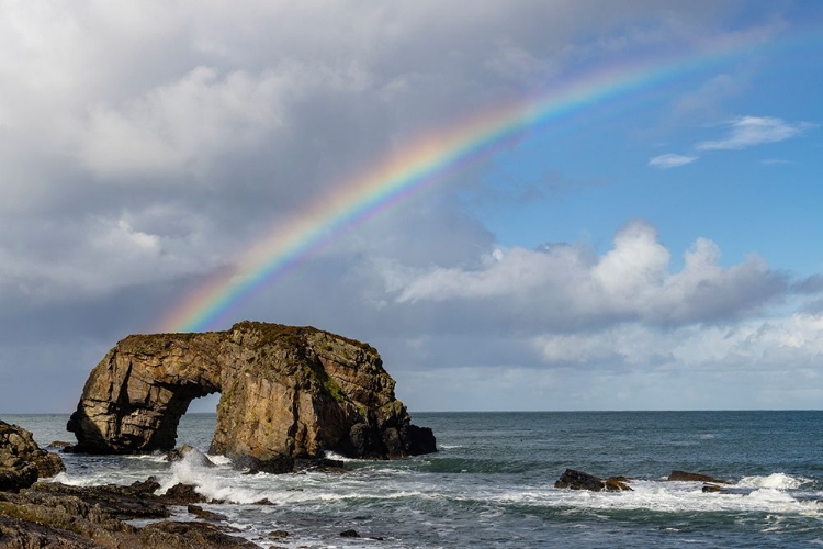 Picture of RAINBOW OVER THE GREAT POLLET SEA ARCH IN COUNTY DONEGAL-IRELAND