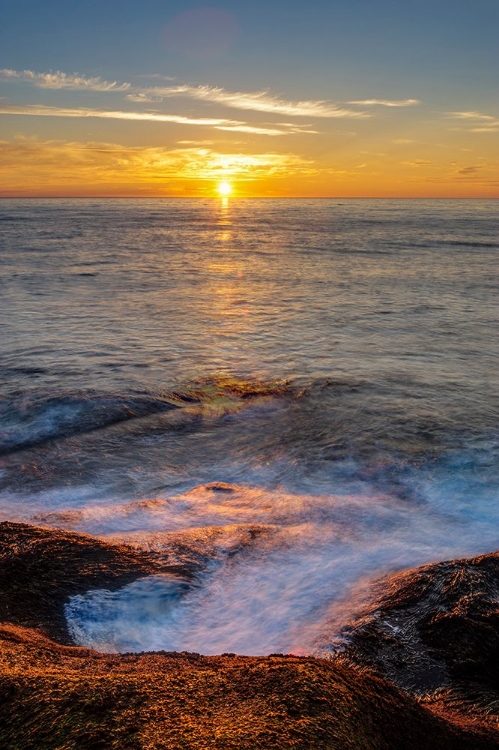 Picture of NORWAY-FINNMARK-LOPPA. WAVES BREAKING ON COASTAL CLIFFS.