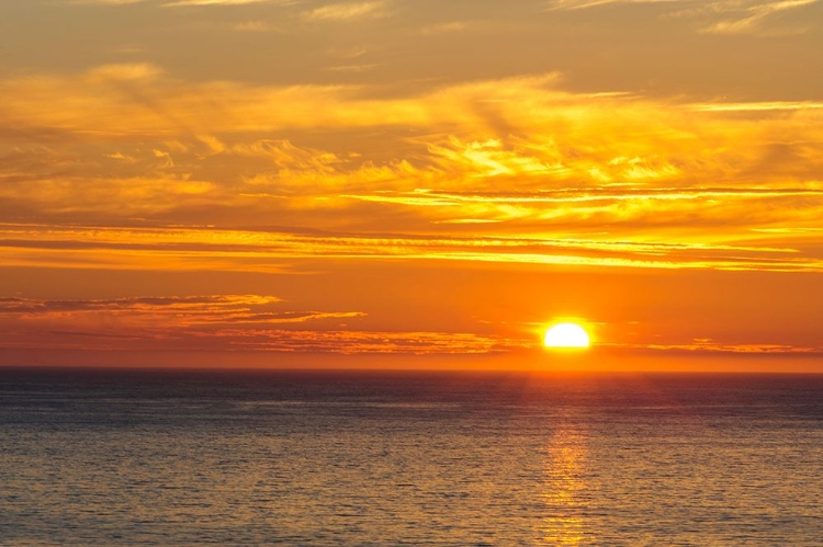 Picture of NORWAY-FINNMARK-LOPPA. MIDNIGHT SUN OVER THE NORWEGIAN SEA.