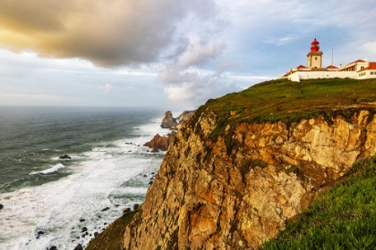 Picture of CABO DO ROCA LIGHTHOUSE AT LAST LIGHT IN COLARES-PORTUGAL
