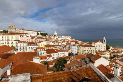 Picture of SIGNATURE RED ROOF TILE BUILDINGS AT OVERVIEW IN LISBON-PORTUGAL