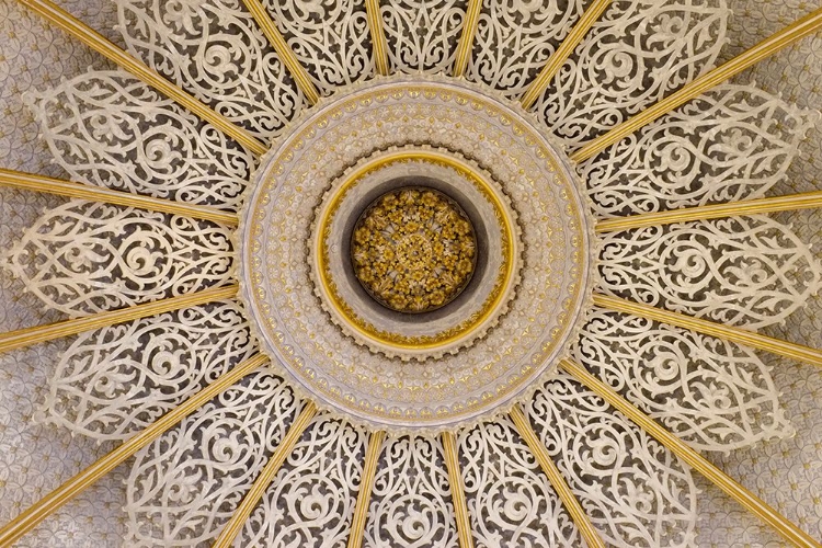 Picture of SINTRA-PORTUGAL. MONSERRATE PALACE INTERIOR. CEILING DETAIL