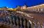 Picture of SPAIN-SEVILLE. PLAZA DE ESPANA LIT AT SUNSET.