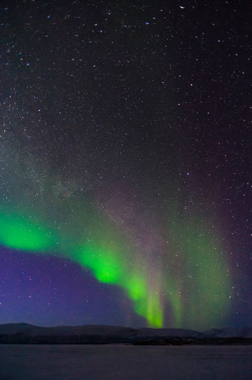 Picture of SWEDEN-NORRBOTTEN-ABISKO. AURORA BOREALIS (NORTHERN LIGHTS) OVER TORNE LAKE.