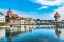 Picture of INNER HARBOR RESTAURANTS-AND SHOPS-LUCERNE-SWITZERLAND. BUILT IN 1365.