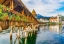 Picture of KAPELLBRUCKE JESUIT CHURCH REFLECTION-LUCERNE-SWITZERLAND. BUILT IN 1365