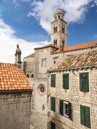 Picture of CROATIA-DUBROVNIK. DOMINICAN MONASTERY RED ROOFTOPS AND CHURCHES OF DUBROVNIK.