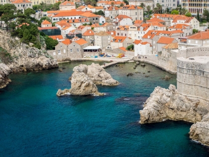 Picture of CROATIA-DUBROVNIK. THE SHELTERED COVE AND NORTHERN SEAWARD APPROACHING ON THE DALMATIAN COAST.