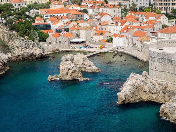 Picture of CROATIA-DUBROVNIK. THE SHELTERED COVE AND NORTHERN SEAWARD APPROACHING ON THE DALMATIAN COAST.
