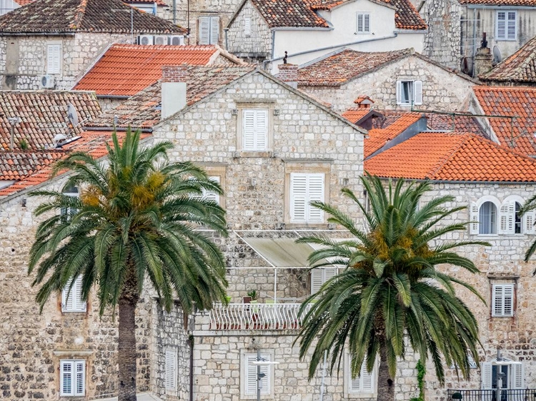 Picture of CROATIA-HVAR. HOUSES ON HILLSIDE.