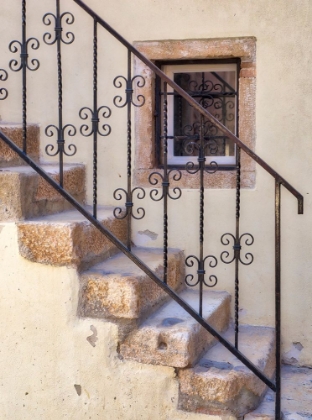 Picture of CROATIA-ROVINJ-ISTRIA. STAIRS AND WROUGHT IRON RAILING LEADING TO A HOME.