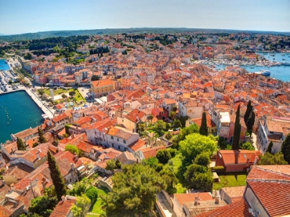 Picture of CROATIA-ROVINJ-ISTRIA. TOWN OF ROVINJ AND HARBOR.