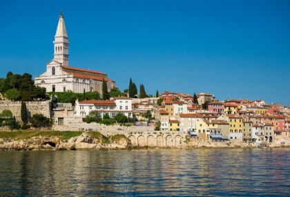 Picture of CROATIA-ROVINJ-ISTRIA. HARBOR AND CATHEDRAL OF ST. EUPHEMIA.