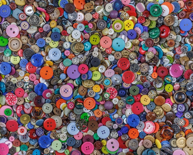 Picture of CLOSE-UP OF VARIETY OF COLORFUL BUTTONS.