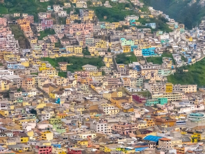 Picture of ECUADOR-QUITO. AERIAL OVERVIEW OF OLD TOWN BUILDINGS.