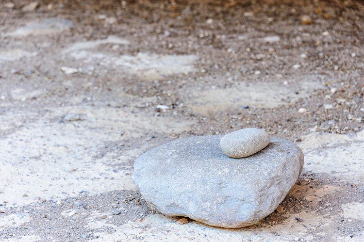 Picture of MEXICO-BAJA CALIFORNIA SUR-SIERRA DE SAN FRANCISCO. A GRINDING TOOL (MATATE) IN CUEVA FLECHE.