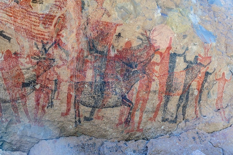 Picture of MEXICO-BAJA CALIFORNIA SUR-SIERRA DE SAN FRANCISCO. ROCK ART PICTOGRAPH BY THE COCHIMI PEOPL.