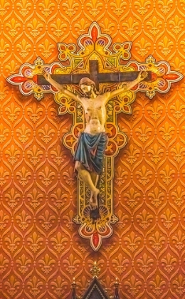 Picture of PAMPLONA CRUCIFIX-ST. AUGUSTINE CATHEDRAL-TUCSON-ARIZONA. 13TH CENTURY CRUCIFIX FROM SPAIN