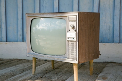 Picture of KEELER-CALIFORNIA-USA. OLD TV ON PORCH