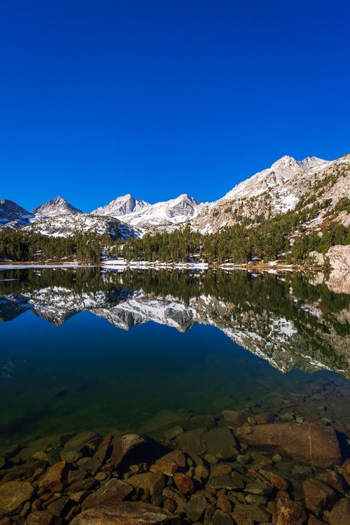 Picture of SIERRA PEAKS REFLECTED IN LONG LAKE-LITTLE LAKES VALLEY-JOHN MUIR WILDERNESS-CALIFORNIA-USA