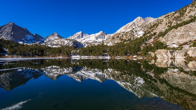 Picture of SIERRA PEAKS REFLECTED IN LONG LAKE-LITTLE LAKES VALLEY-JOHN MUIR WILDERNESS-CALIFORNIA-USA