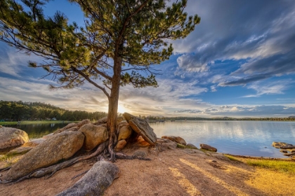 Picture of USA-COLORADO-DOWDY LAKE. SUNSET ON LAKE.