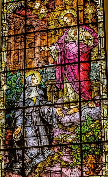 Picture of STAINED GLASS IN GESU CHURCH-MIAMI-FLORIDA. BUILT 1920S BY FRANZ MAYER HEART.