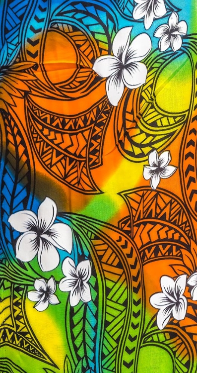 Picture of POLYNESIAN FLORAL TEXTILE CLOTH-WAIKIKI-HONOLULU-HAWAII.