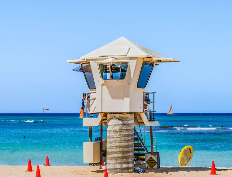 Picture of LIFEGUARD STATION-WAIKIKI BEACH-HONOLULU-OAHU-HAWAII.