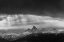 Picture of USA-IDAHO. BLACK AND WHITE LANDSCAPE OF VIRGA CLOUDS AND VIEW OF TETON MOUNTAINS FROM THE WEST.