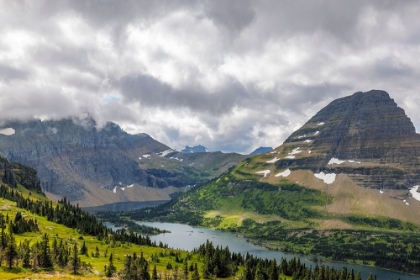 Picture of HIDDEN LAKE AND BEARHAT MOUNTAIN IN GLACIER NATIONAL PARK-MONTANA-USA