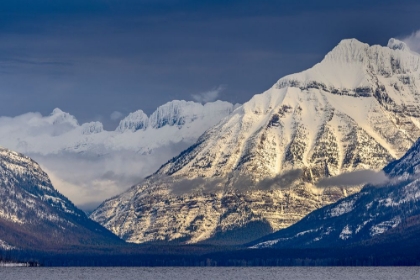 Picture of WINTER ON THE GARDEN WALL AND CANNON MOUNTAIN OVER LAKE MCDONALD IN GLACIER NATIONAL PARK-MONTANA.