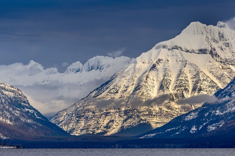 Picture of WINTER ON THE GARDEN WALL AND CANNON MOUNTAIN OVER LAKE MCDONALD IN GLACIER NATIONAL PARK-MONTANA.