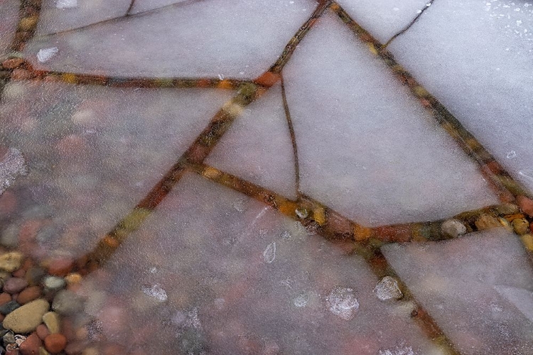 Picture of ICE FORMATIONS ALONG LAKE MCDONALD IN GLACIER NATIONAL PARK-MONTANA-USA