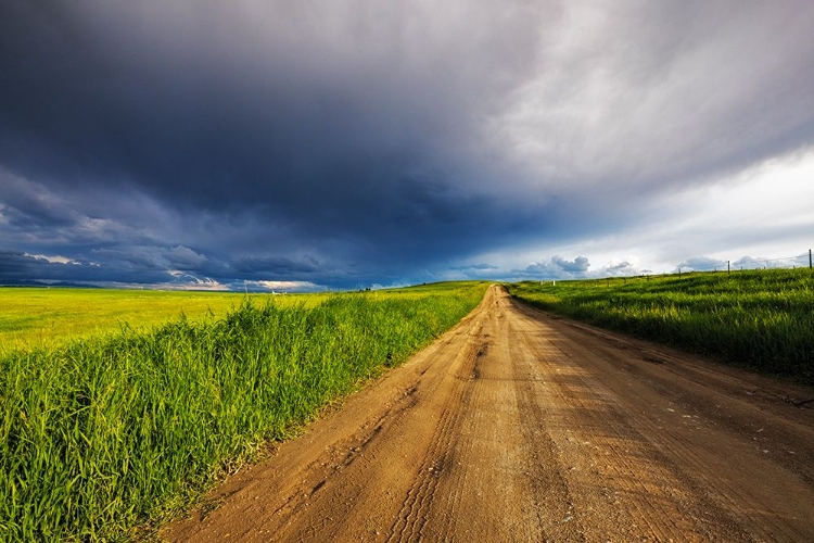 Picture of STORM CLOUDS OVER WEST SPRING CREEK ROAD IN THE FLATHEAD VALLEY-MONTANA-USA