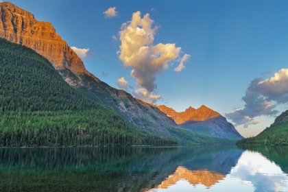Picture of UPPER KINTLA LAKE WITH KINNERLY PEAK IN GLACIER NATIONAL PARK-MONTANA-USA