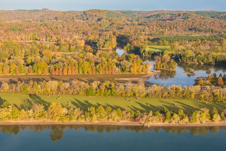 Picture of USA-TENNESSEE. FALL COLOR TENNESSEE RIVER-BLUE RIDGE MOUNTAINS